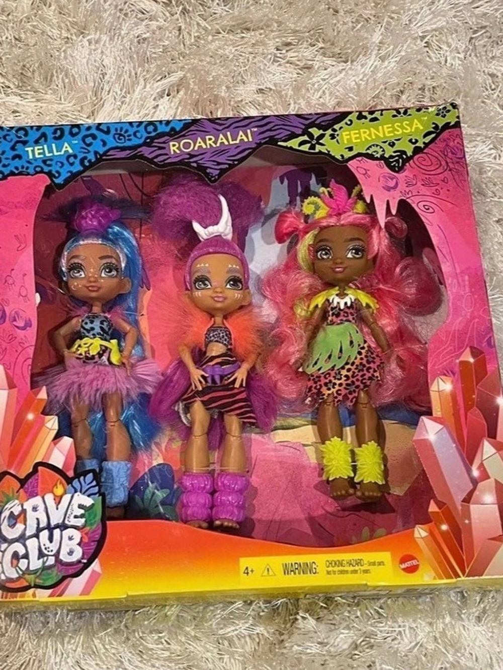 Cave Club 3-Doll Pack Pink Multicolor NWT